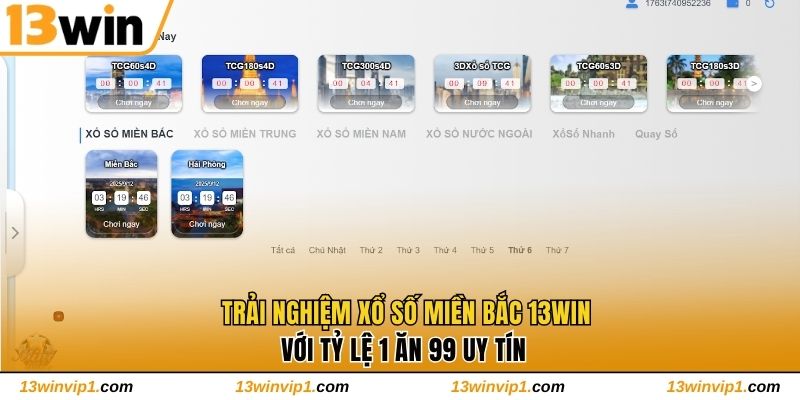 Xổ số miền Bắc 13WIN